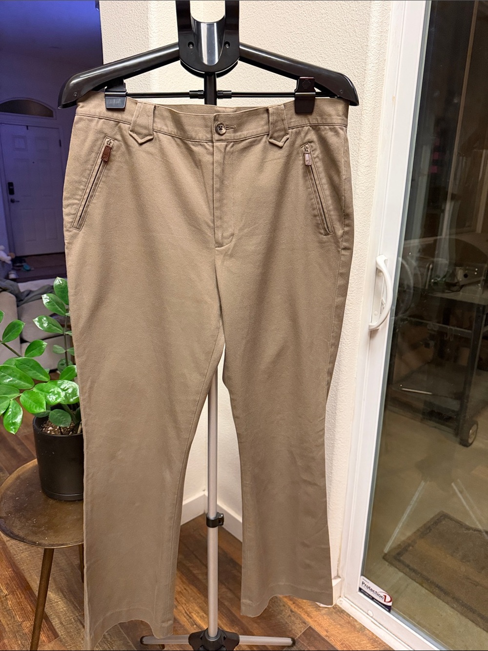 Vintage Ralph Lauren Khaki Chino Pants 12 90s Zip Pocket Stretch Dark Academia